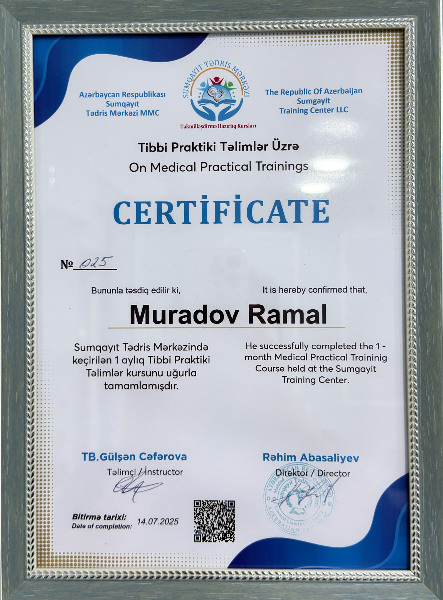 Ramal Muradov sertifikatı 14