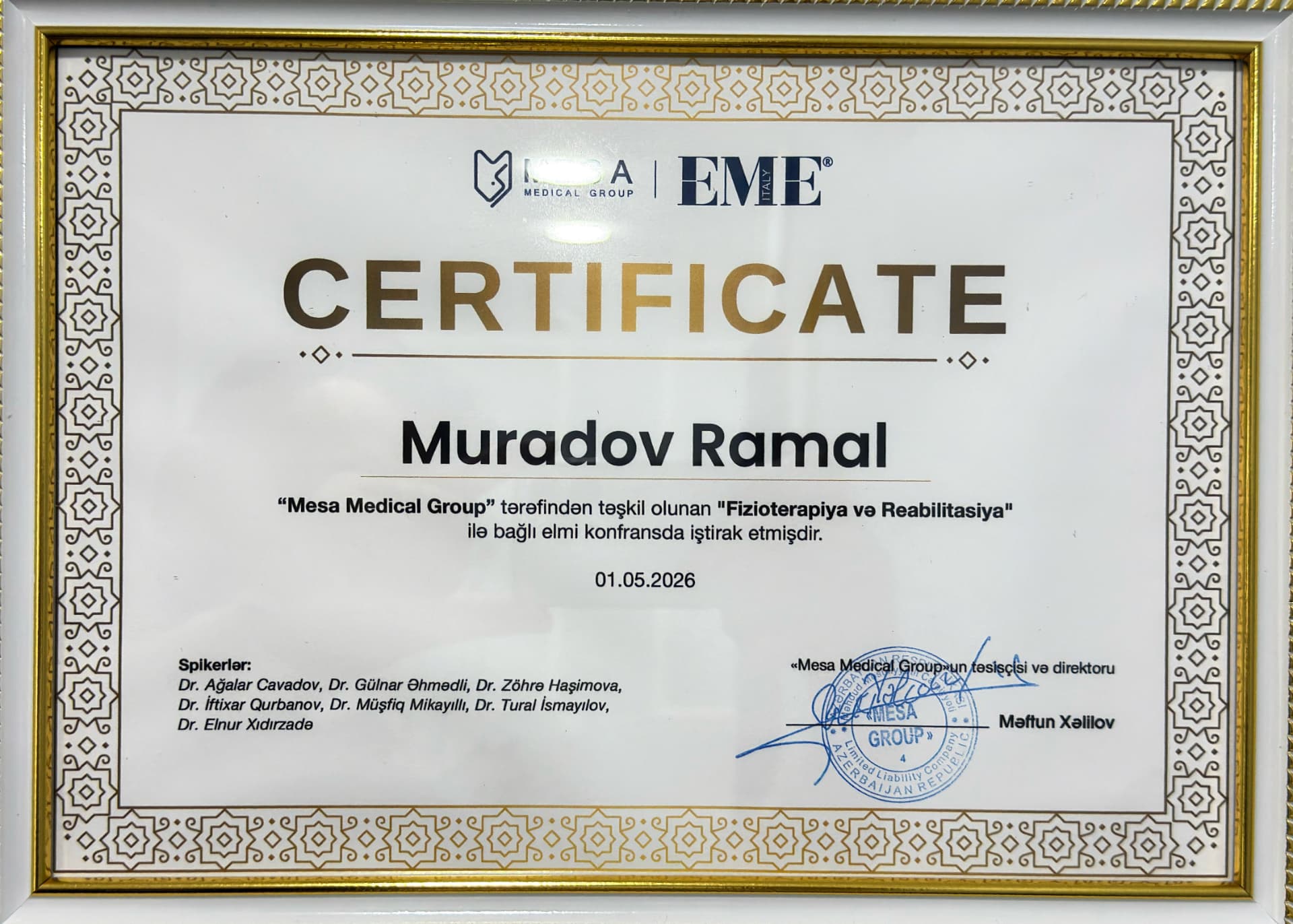 Ramal Muradov sertifikatı 6