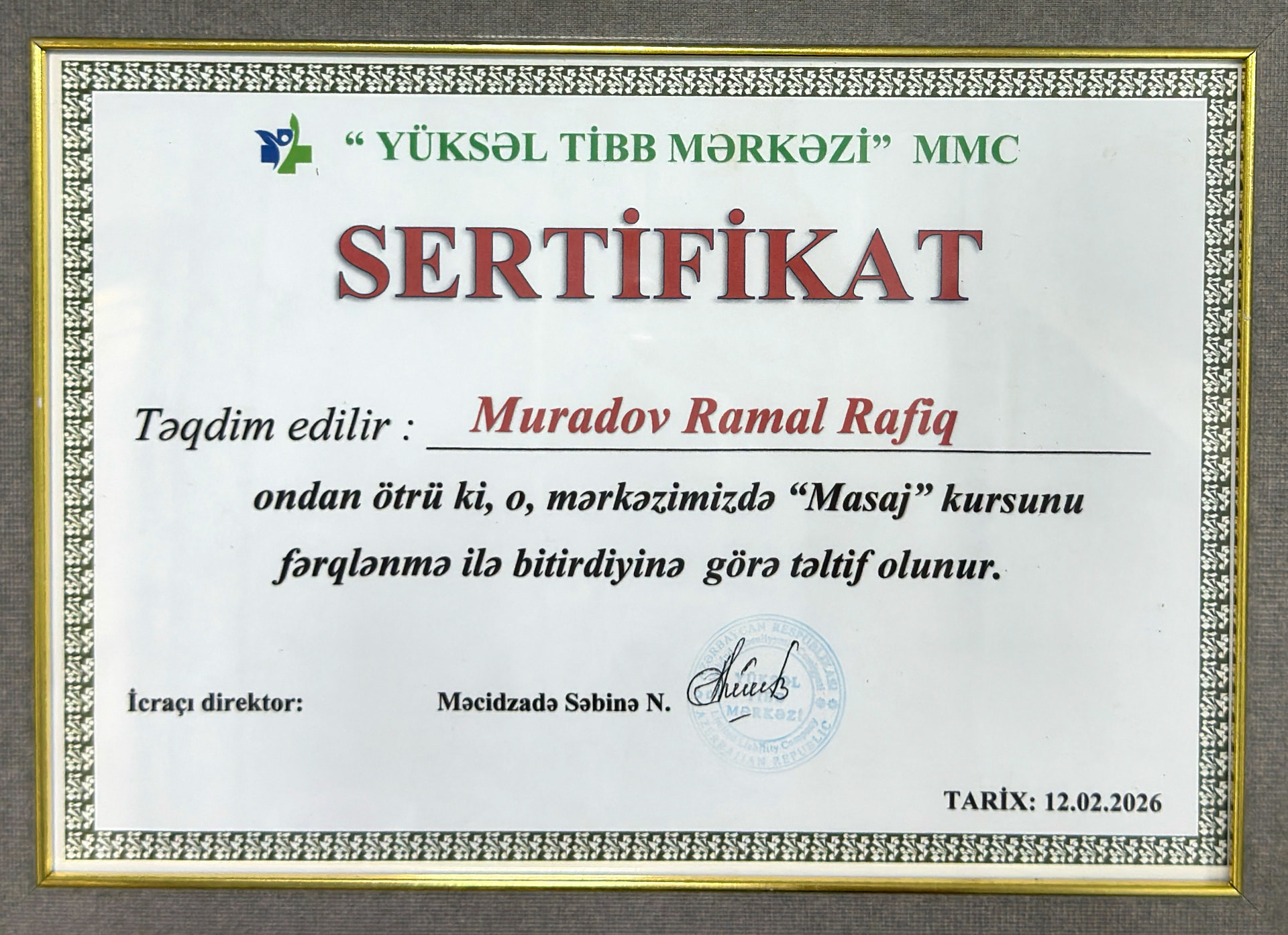 Ramal Muradov sertifikatı 12